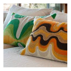 Coussin coton brodé
