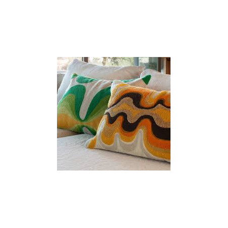 Coussin coton brodé